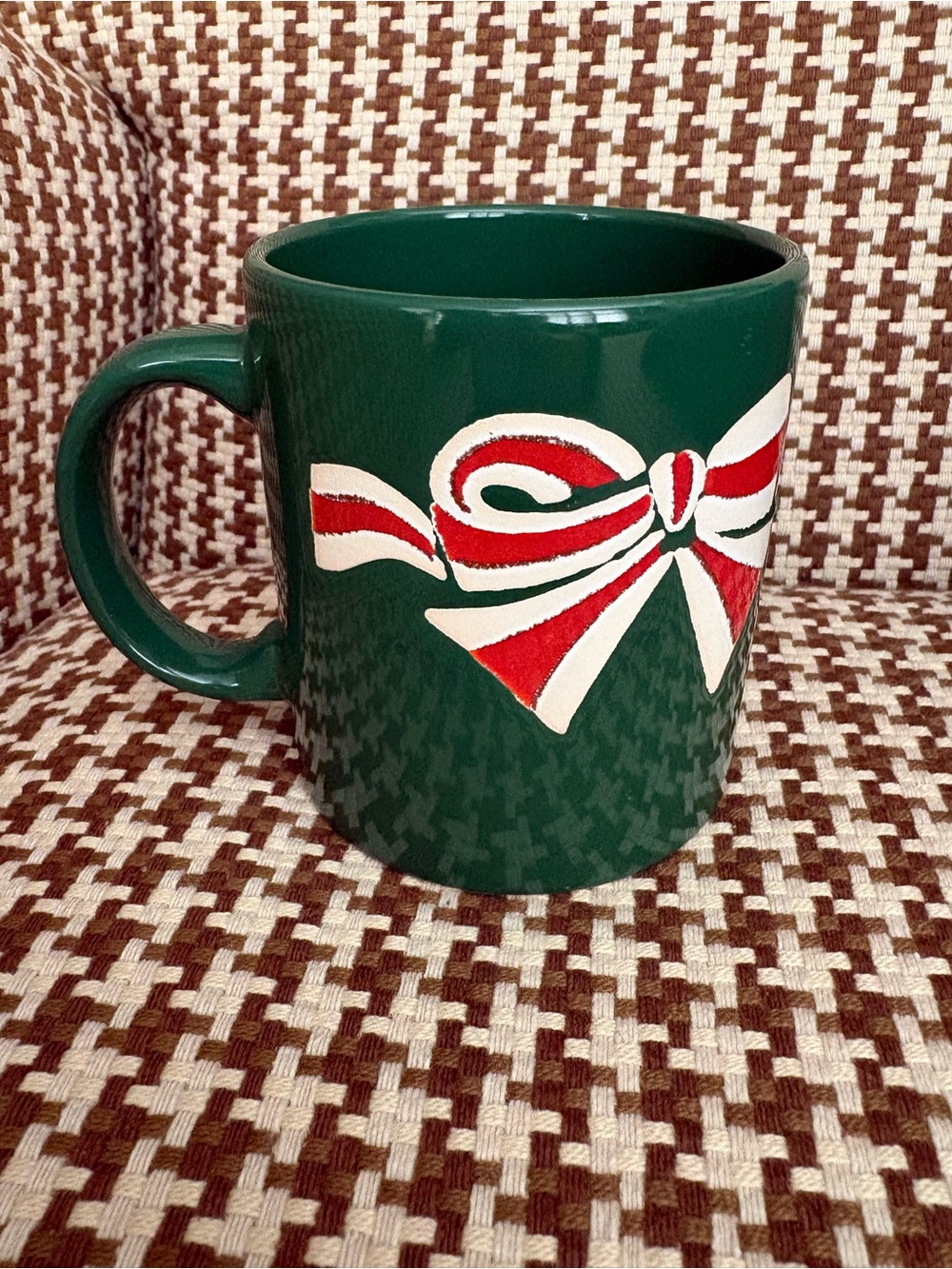 Waechtersbach Festive Green Ceramic Mug with Red & White Bow